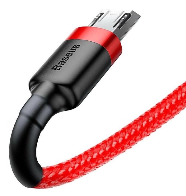 Кабель для быстрой зарядки BASEUS Cafule Cable USB for Micro USB 2,4 A 0,5 м Red (CAMKLF-A09) - фото 4