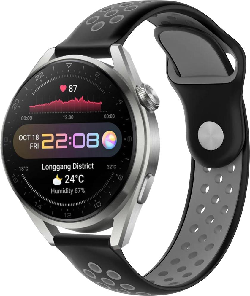 Ремешок Sport для Huawei Watch 3 Pro 22 мм Black Grey (23054-53)