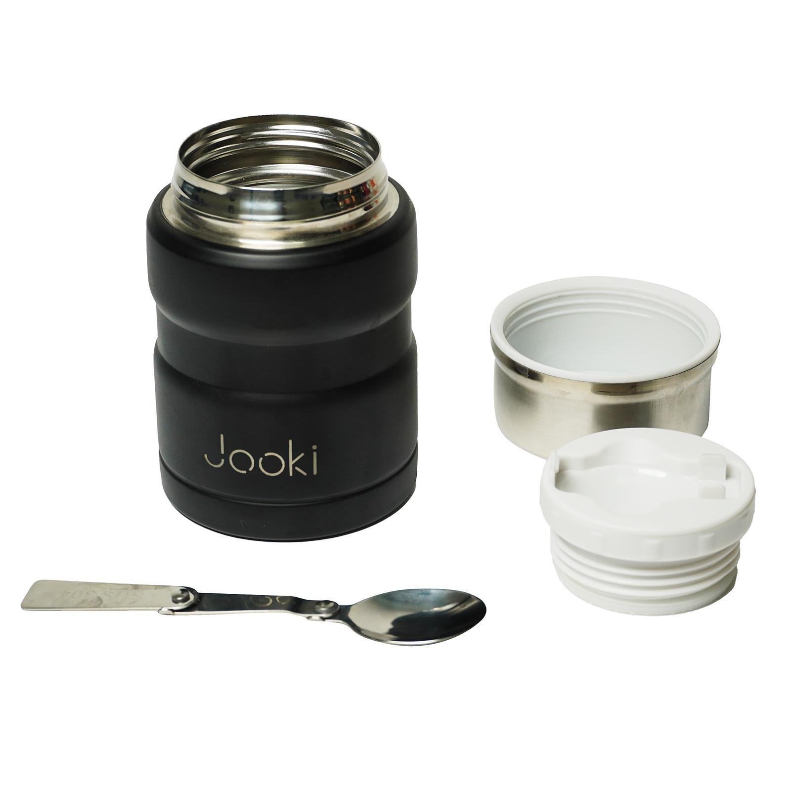 Термос для еды CUP металлический с металлической ложкой 500 мл Черный (25786757) - фото 3