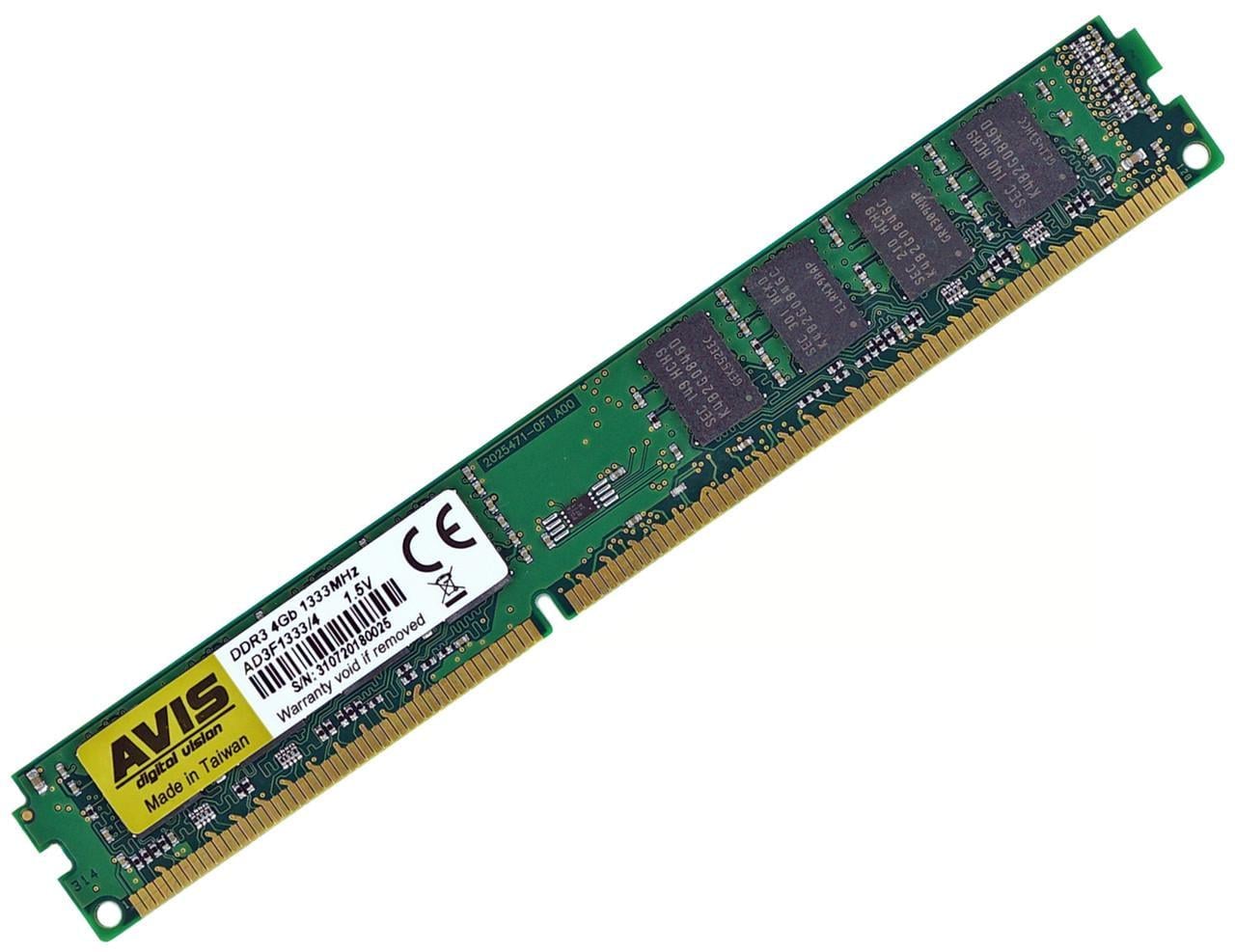 Оперативна пам'ять AVIS DDR3 4GB 1333MHz PC3-10600 4096MB для Intel та AMD (AD3F1333/4) Оперативна пам'ять AVIS DDR3 4GB 1333MHz PC3-10600 4096MB для Intel та AMD (AD3F1333/4)