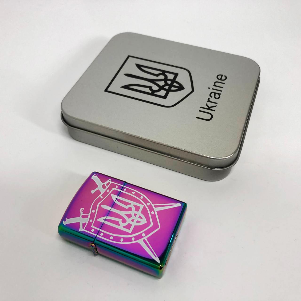 Зажигалка дуговая электроимпульсная USB Украина металлическая коробка Хамелеон (HL-446) - фото 4
