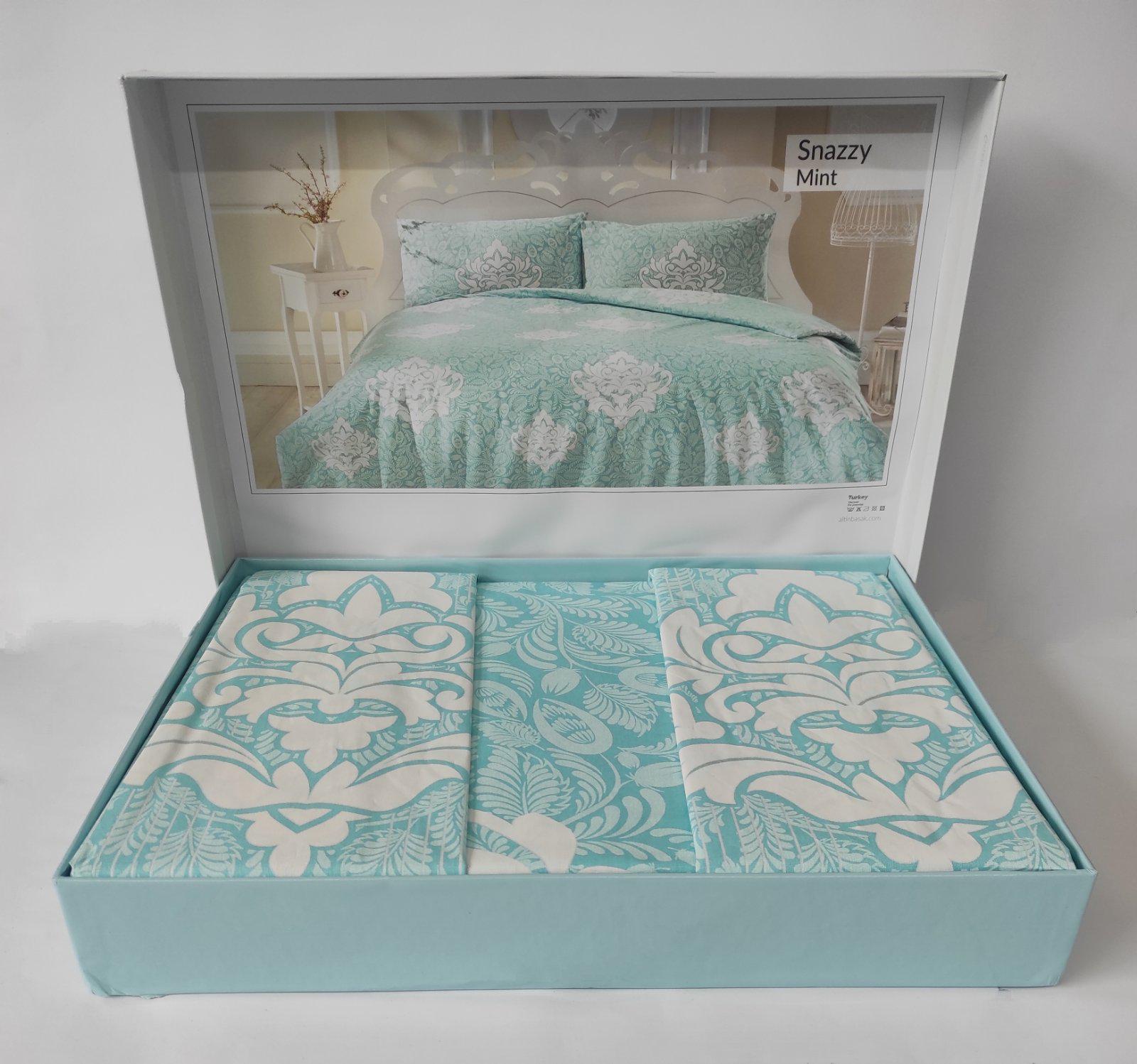 Комплект постельного белья Altinbasak Ранфорс 200x220 Snazzy Mint (CN8085) Комплект постельного белья Altinbasak Ранфорс 200x220 Snazzy Mint (CN8085)