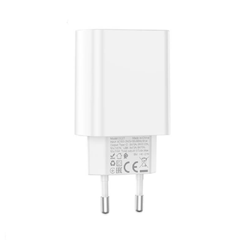 Адаптер сетевой Hoco DC27 20 W 3 A PD Q White (547404) - фото 2