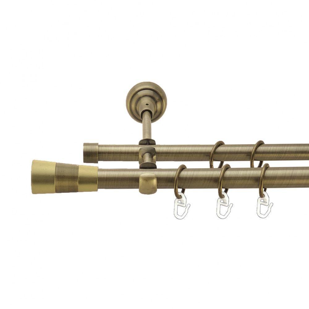 Карниз Orvit Валео двухрядный гладкий 19/16 мм 200 см Антик (4003794)