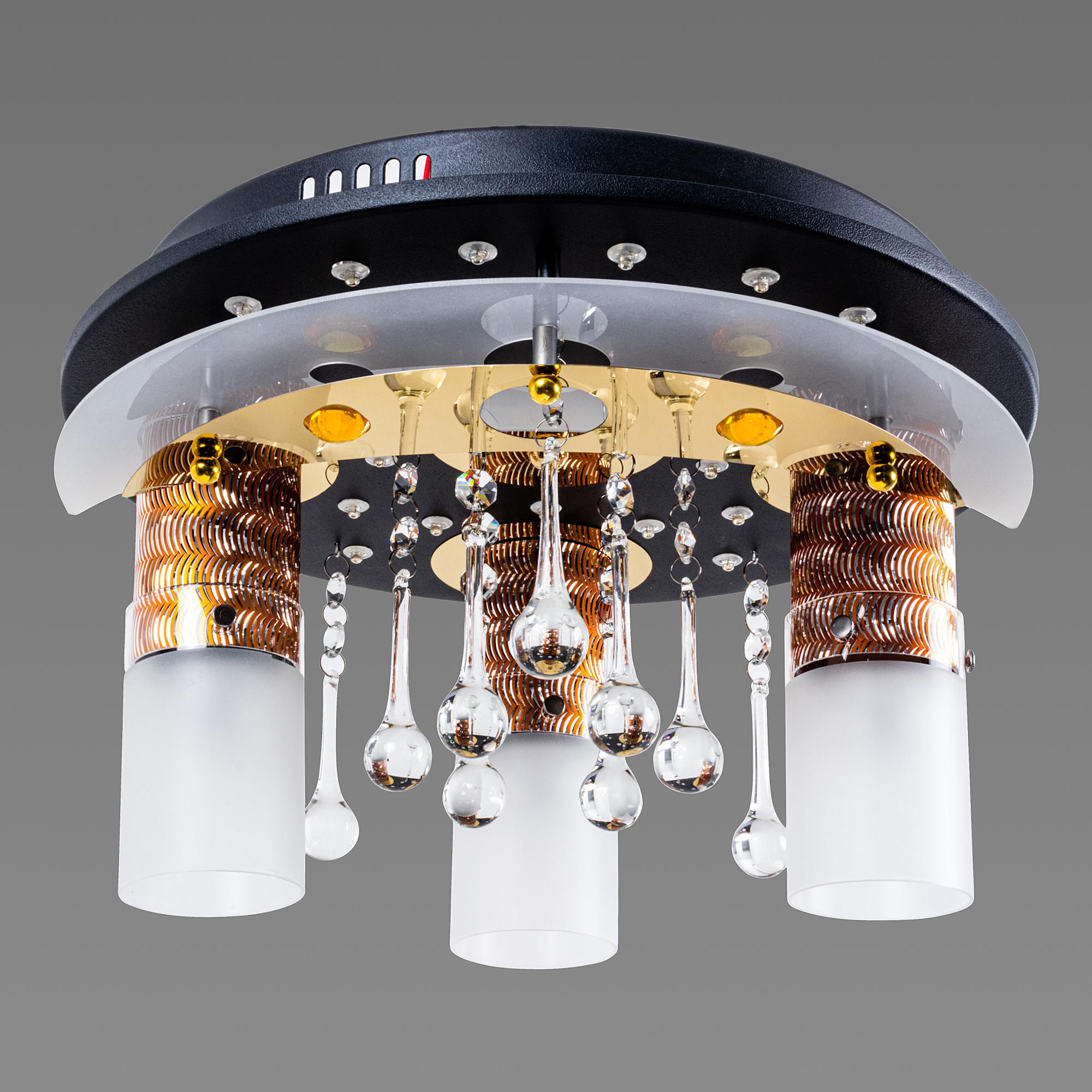 Люстра светодиодная космос Sirius N 8054-3 BK+GD