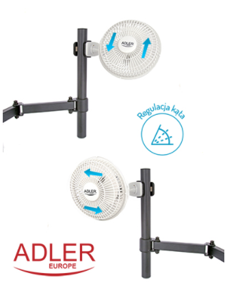 Вентилятор Adler AD 7317 с клипсой и основа 15 см - фото 4