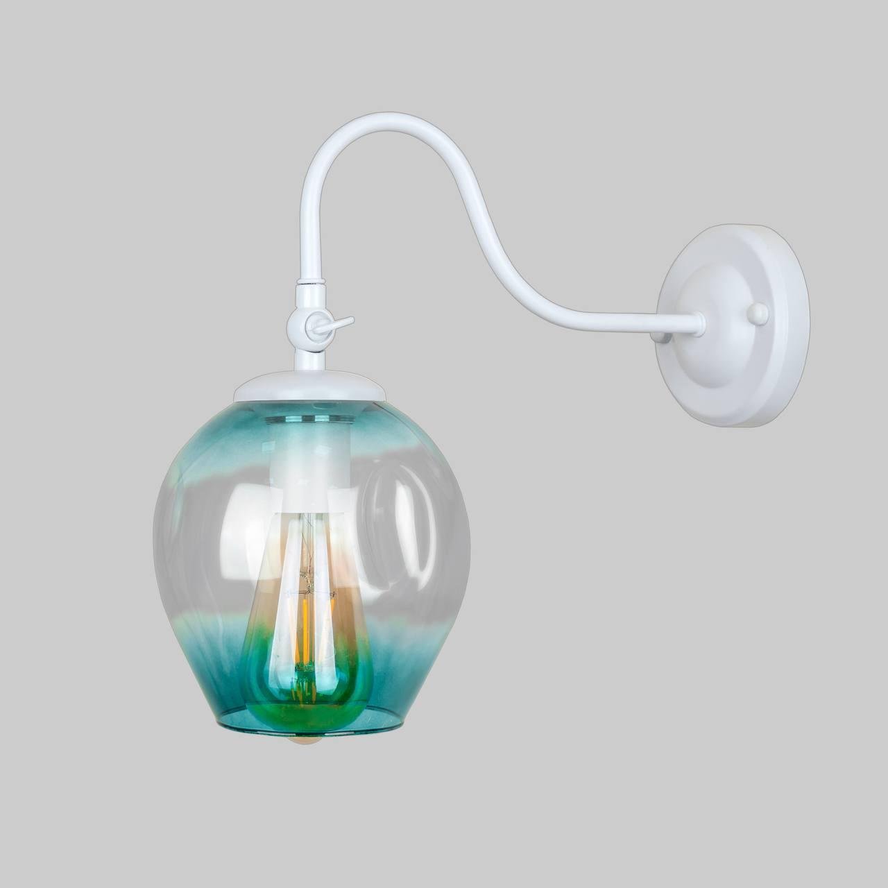 Бра скляне Молекула Білий/Прозорий/блакитний (56-WPR0231F3-1 WH+BL)