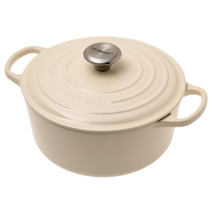 Кастрюля жаропрочная Le Creuset с крышкой 24 см 4,2 л Перловый