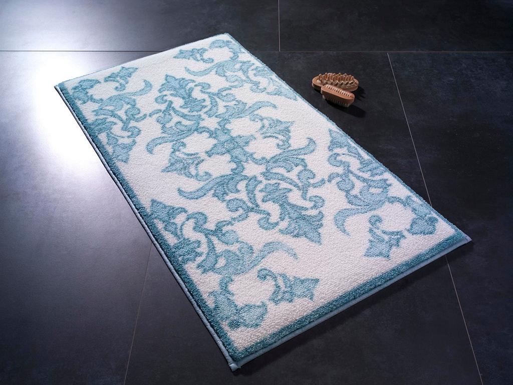 Коврик для ванной комнаты Shabby damask 50х57 см Бело-синий (259835) Коврик для ванной комнаты Shabby damask 50х57 см Бело-синий (259835)