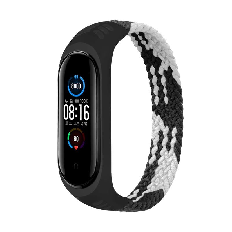 Ремінець Elastic Nylon Style BeCover для Xiaomi Mi Smart Band 5/Mi Smart Band 6 Size M Black/White (706147)
