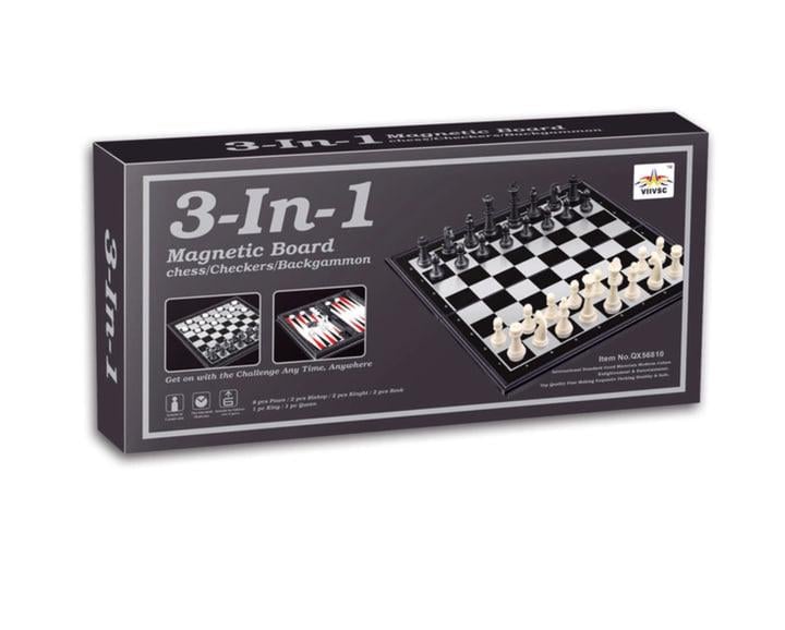 Набір шахи нарди шашки 3в1 магнітні (QX56810)