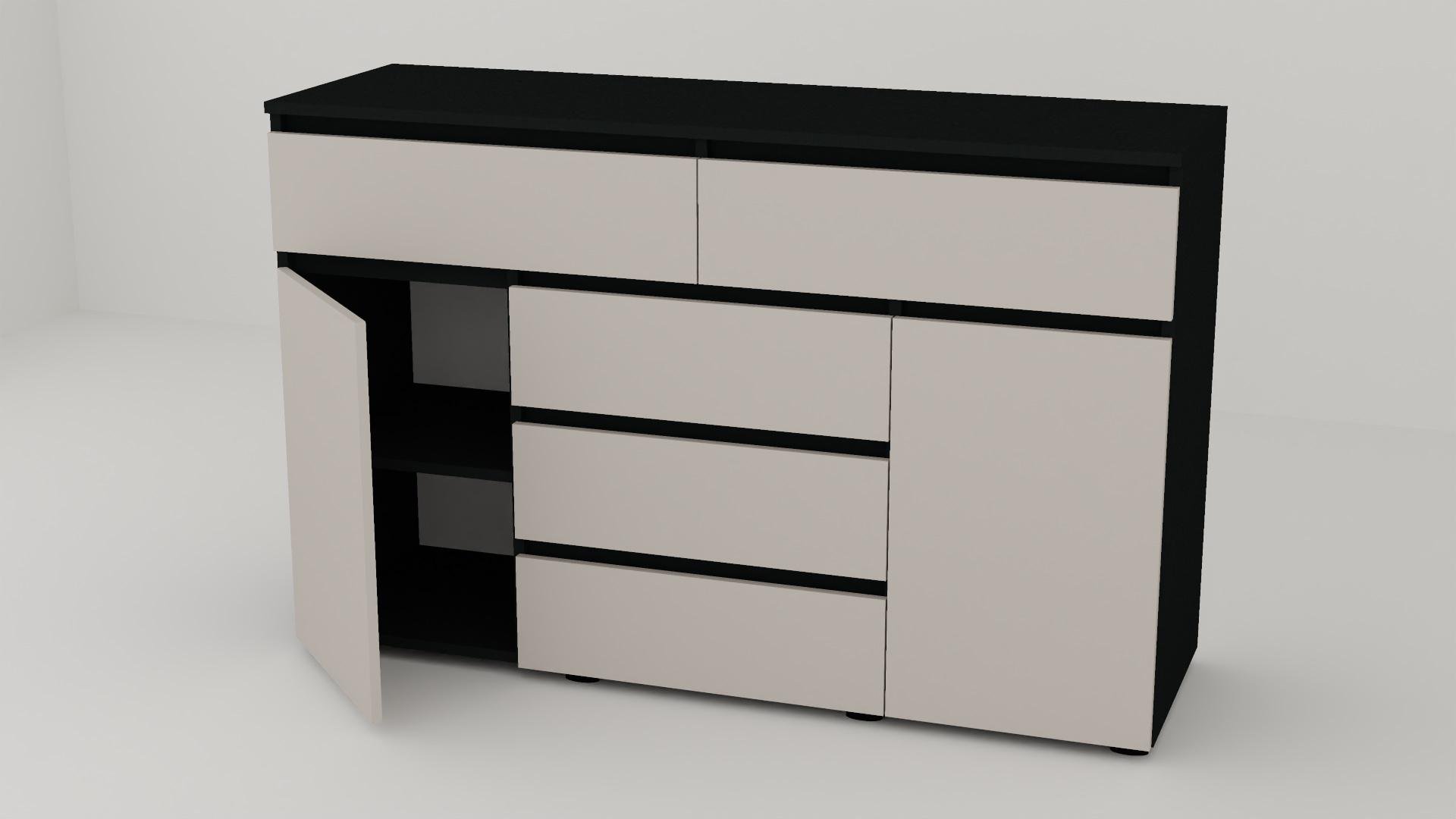 Комод Алекса СН-232/55 140х55х90 см Кашемир/Антрацит