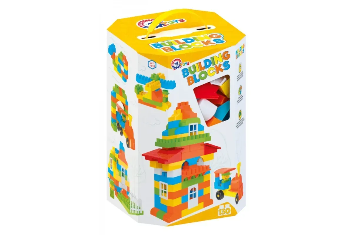 Конструктор ТехноК Building blocks из пластика на 130 деталей Разноцветный (150-98-TH7518)