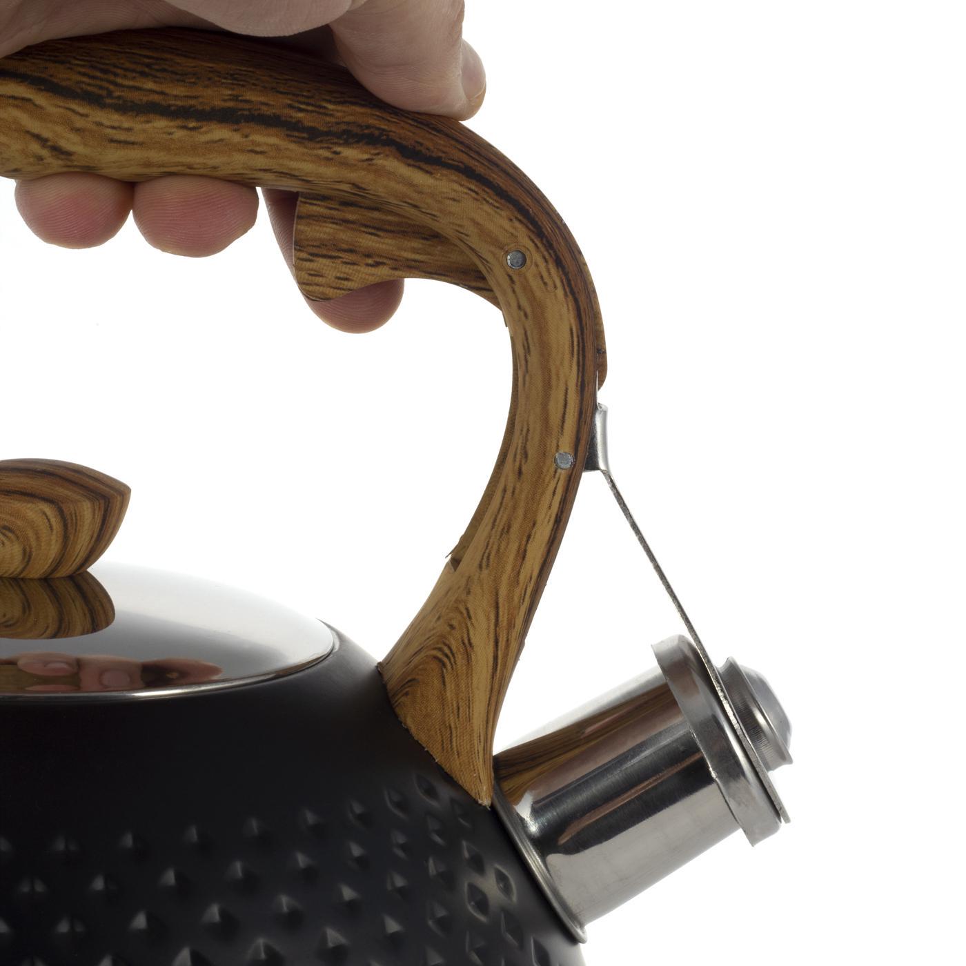 Чайник со свистком Kamille KM-1098 из нержавеющей стали и бакелитовой ручкой 2,7 л Черный (150-84-1098) - фото 6 Чайник со свистком Kamille KM-1098 из нержавеющей стали и бакелитовой ручкой 2,7 л Черный (150-84-1098) - фото 6