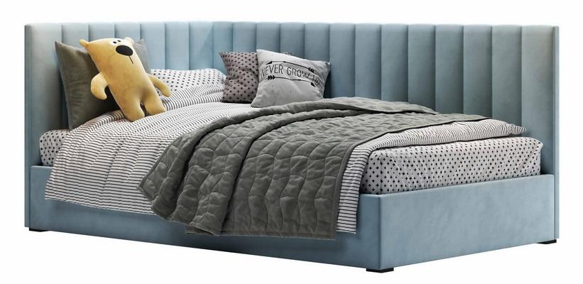 Ліжко м'яке дитяче ARIS Vertical Блакитний