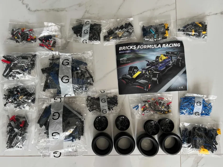 Конструктор на радиоуправлении 1:10 Ferrari SF-24 F1 Формула 1 гоночная машина с мотором и пультом 56 см Красный - фото 9