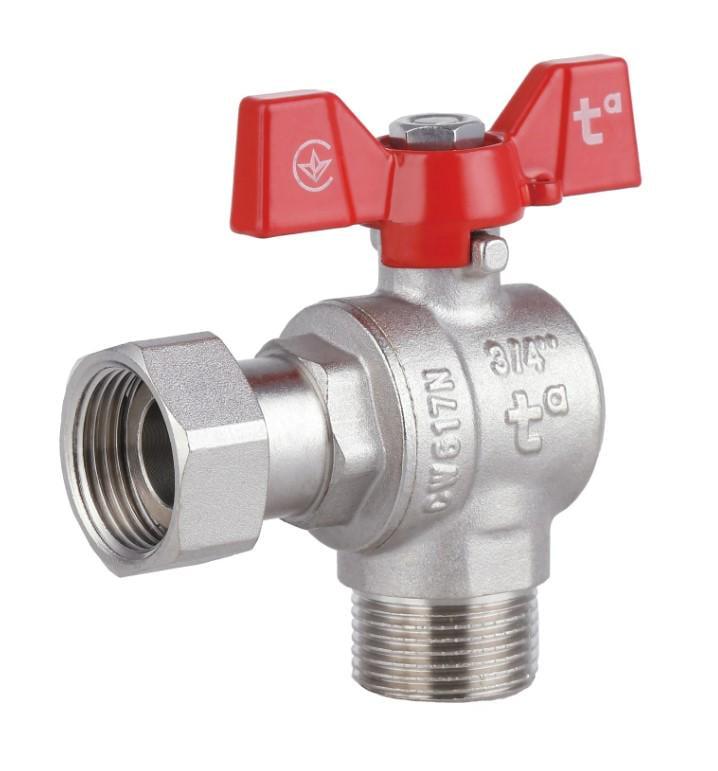 Кран шаровой Thermo Alliance Forte 3/4" ВН угловой PN40 с накидной гайкой бабочка (SF224W20)