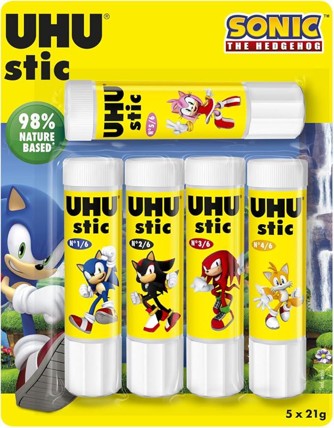 Клей-стік UHU stic BTS Sonic набір 5х21 г шкільний канцелярський для паперу