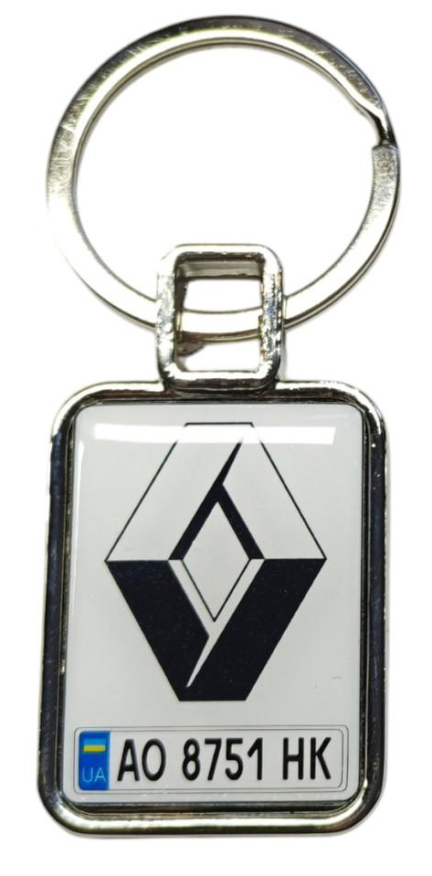 Брелок с номером автомобиля Renault двухсторонний (2479162114)