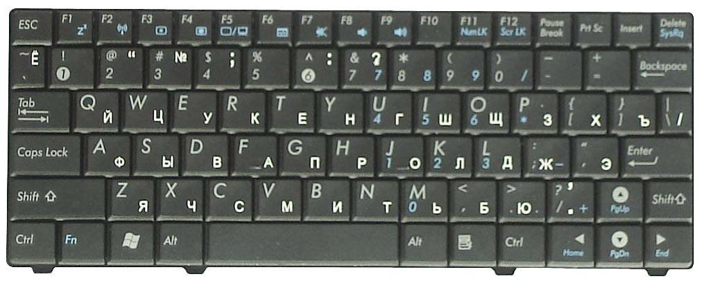 Клавиатура для ноутбука Asus T91MT Black Клавиатура для ноутбука Asus T91MT Black