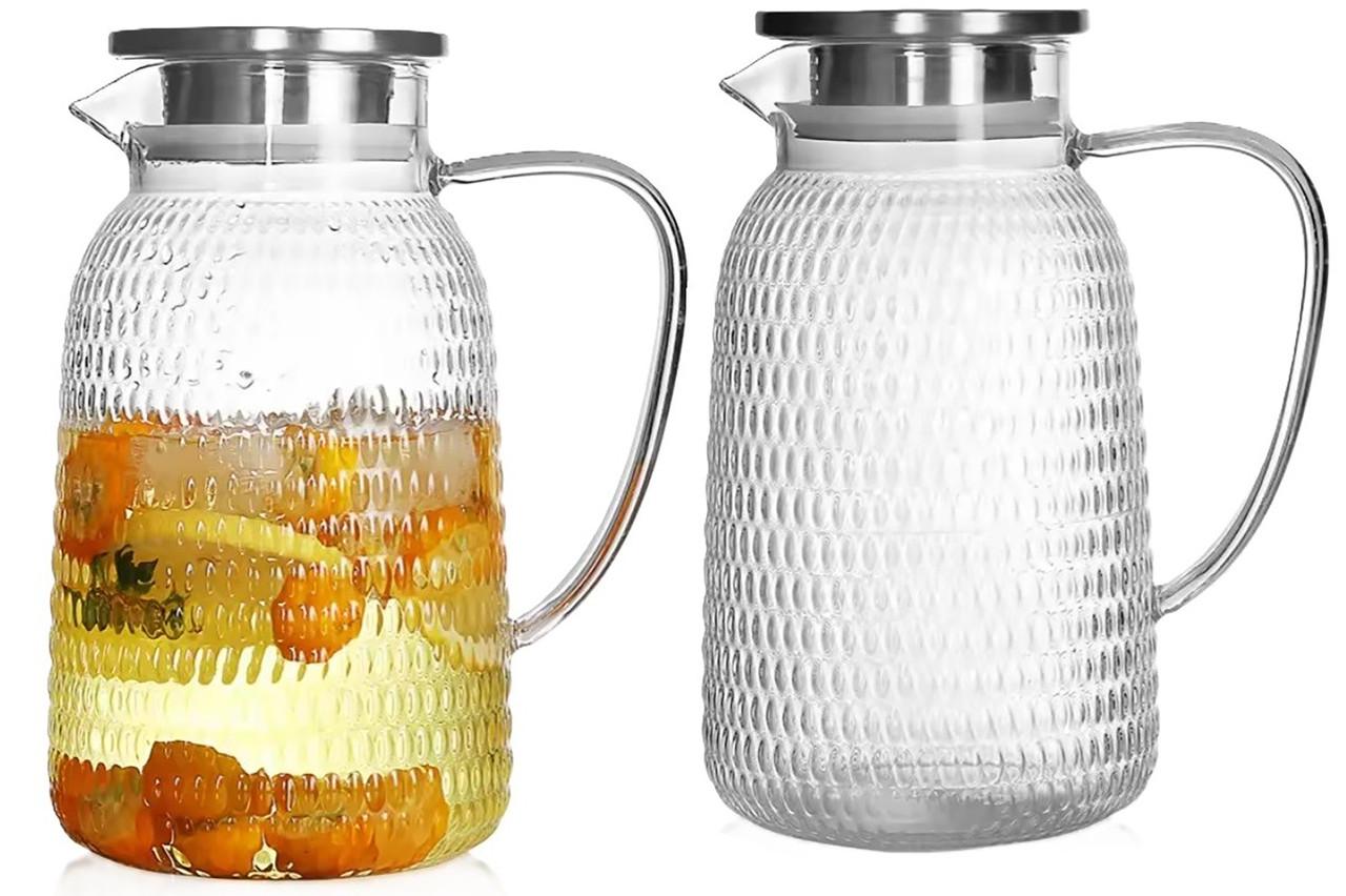 Глек скляний Edenberg з кришкою 1,5 л (EB-19586) - фото 2