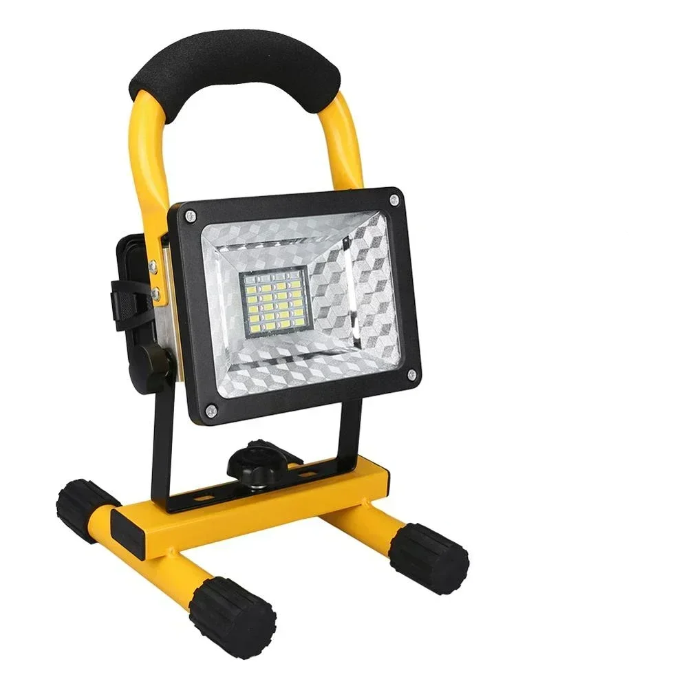 Прожектор светодиодный на аккумуляторах Flood Light Outdoor LED W804 30W 2400 лм 170х155х250 мм с белым свечением (opt-14399)