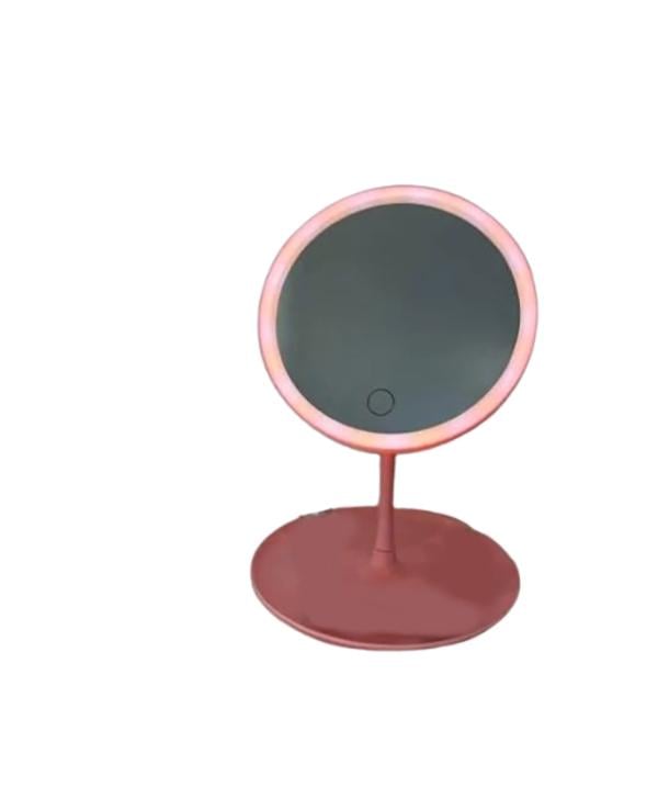 Зеркало для макияжа с подсветкой 15 LED дымящееся Розовый (29067951)