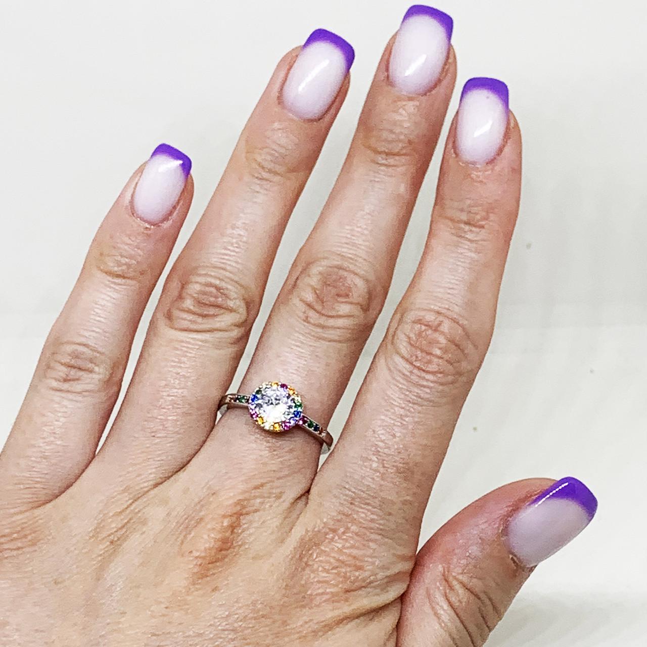 Кольцо серебряное с кубическим цирконием р. 18 2,95 г (1685333841)