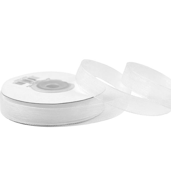 Стрічка органза 25 см x 46 м Білий (10731)