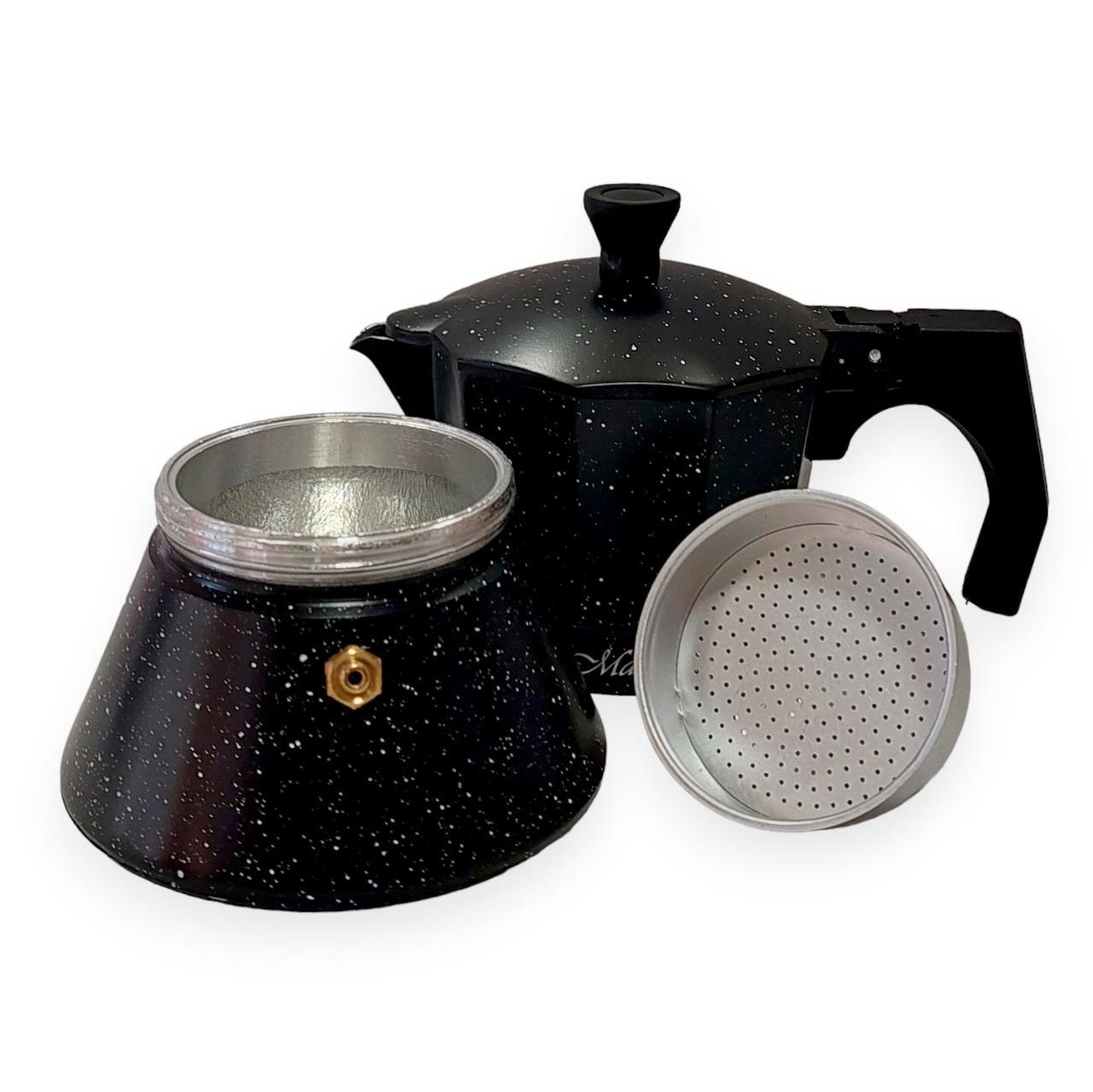 Кофеварка гейзерная Maestro #1667-3 с мраморным покрытием и индукционным дном на 3 чашки 150 мл (205200-3) - фото 3