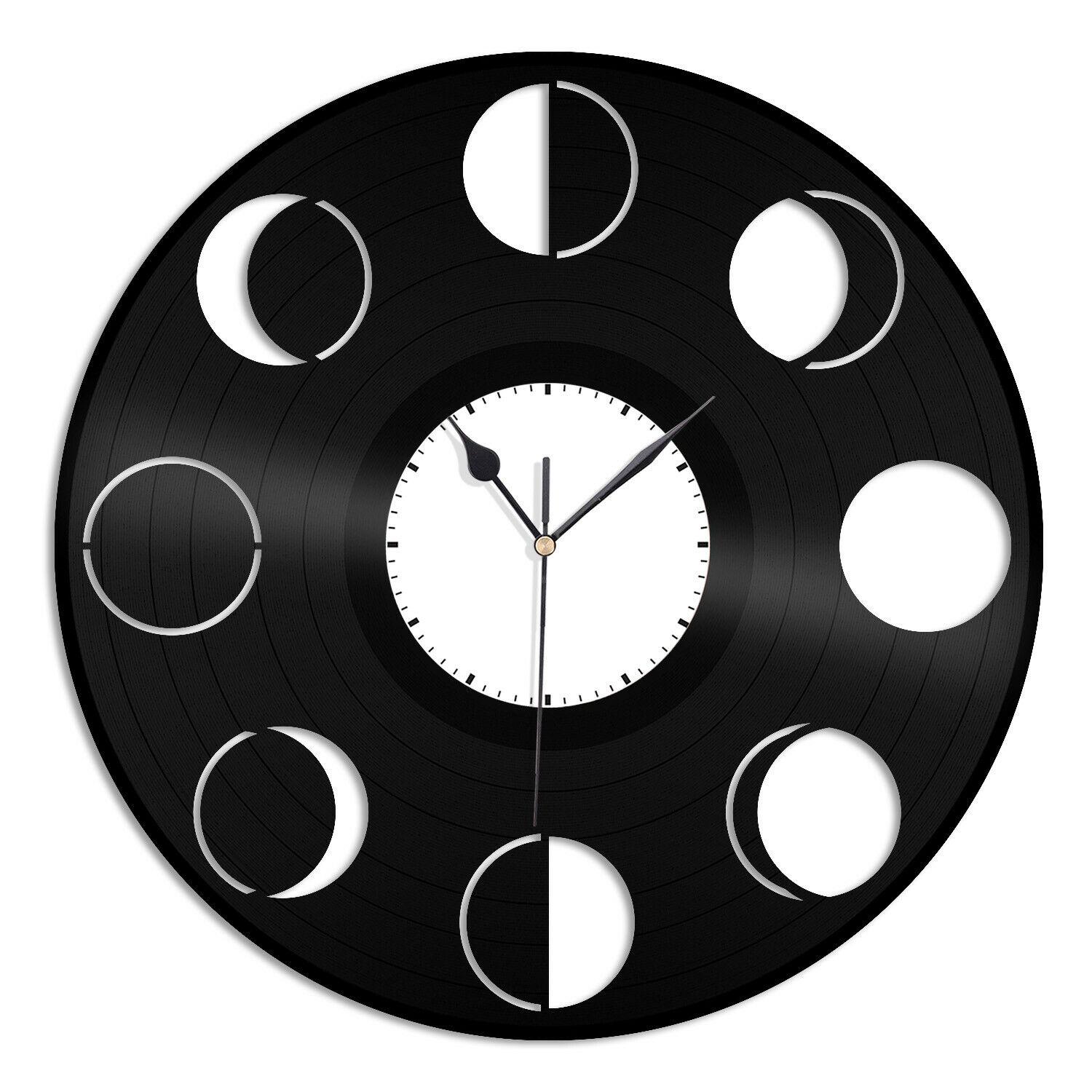Часы настенные Фазы Луны 1843 из виниловой пластинки