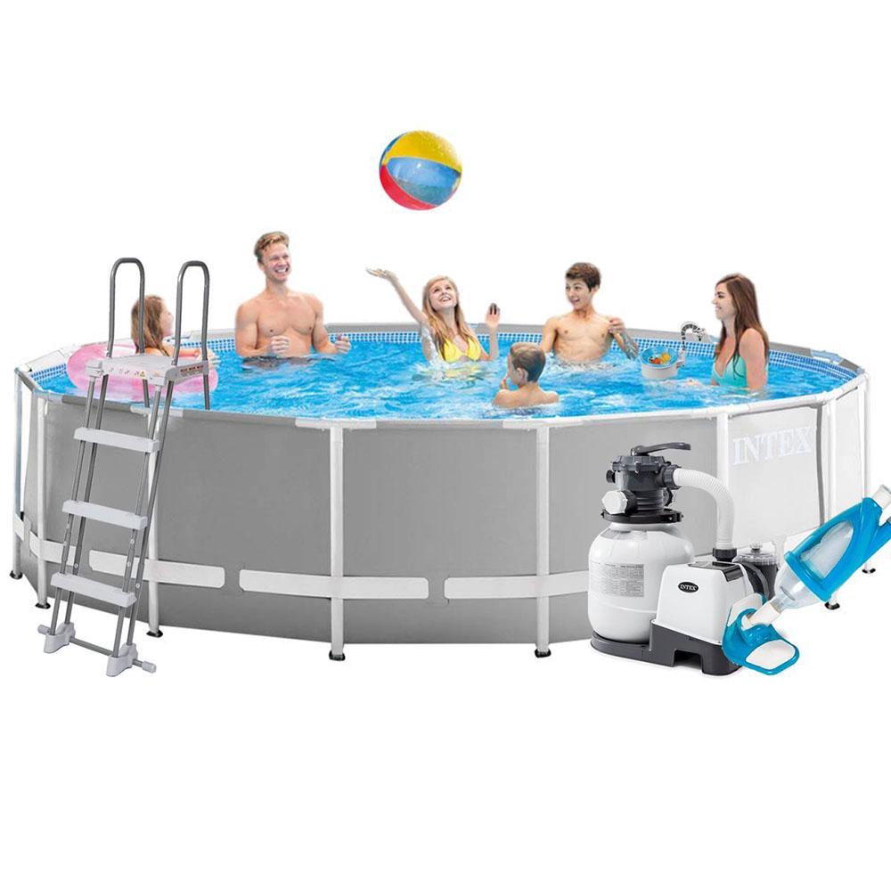 Басейн каркасний Intex 26726-7 драбина/тент/підстилка/набір для догляду 457x122 см (172627)