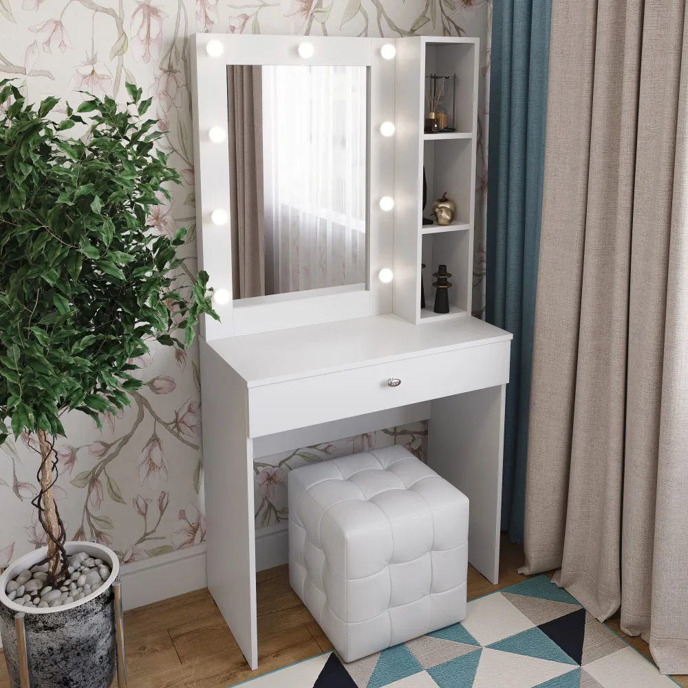 ᐉ Туалетный столик с подсветкой и полками 170x80x40 см • Купить в Киеве ...