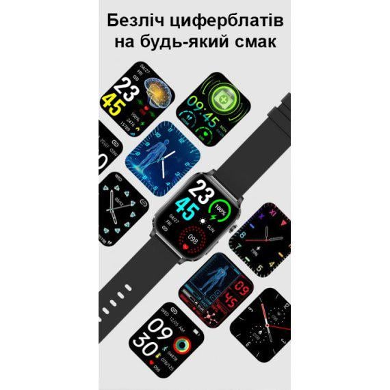 Смарт-часы UWatch F100 с OLED дисплеем и мощной батареей Black (105-96-1184) - фото 6