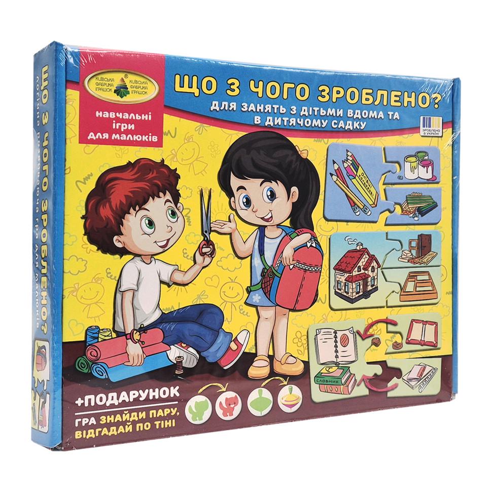 Игра настольная детская Энергия Плюс "Що з чого зроблено?"