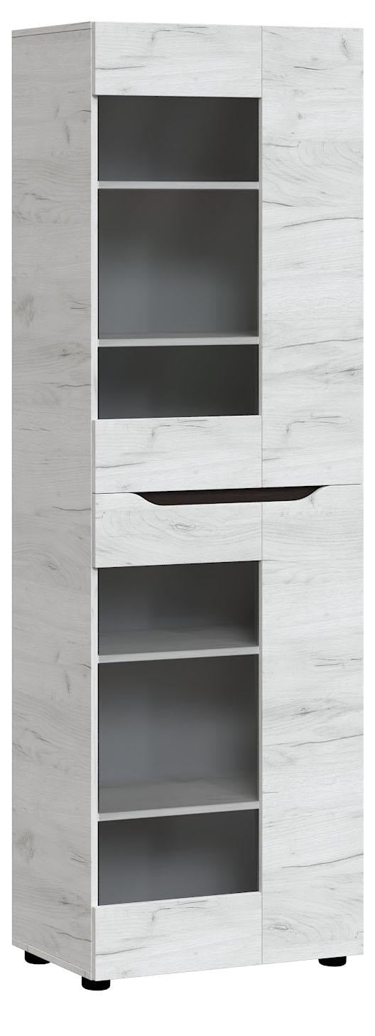 Витрина в гостиную Мастер Форм Аякс левосторонняя 650х376х2000 мм левая Дуб крафт белый/Венге магия (32642)