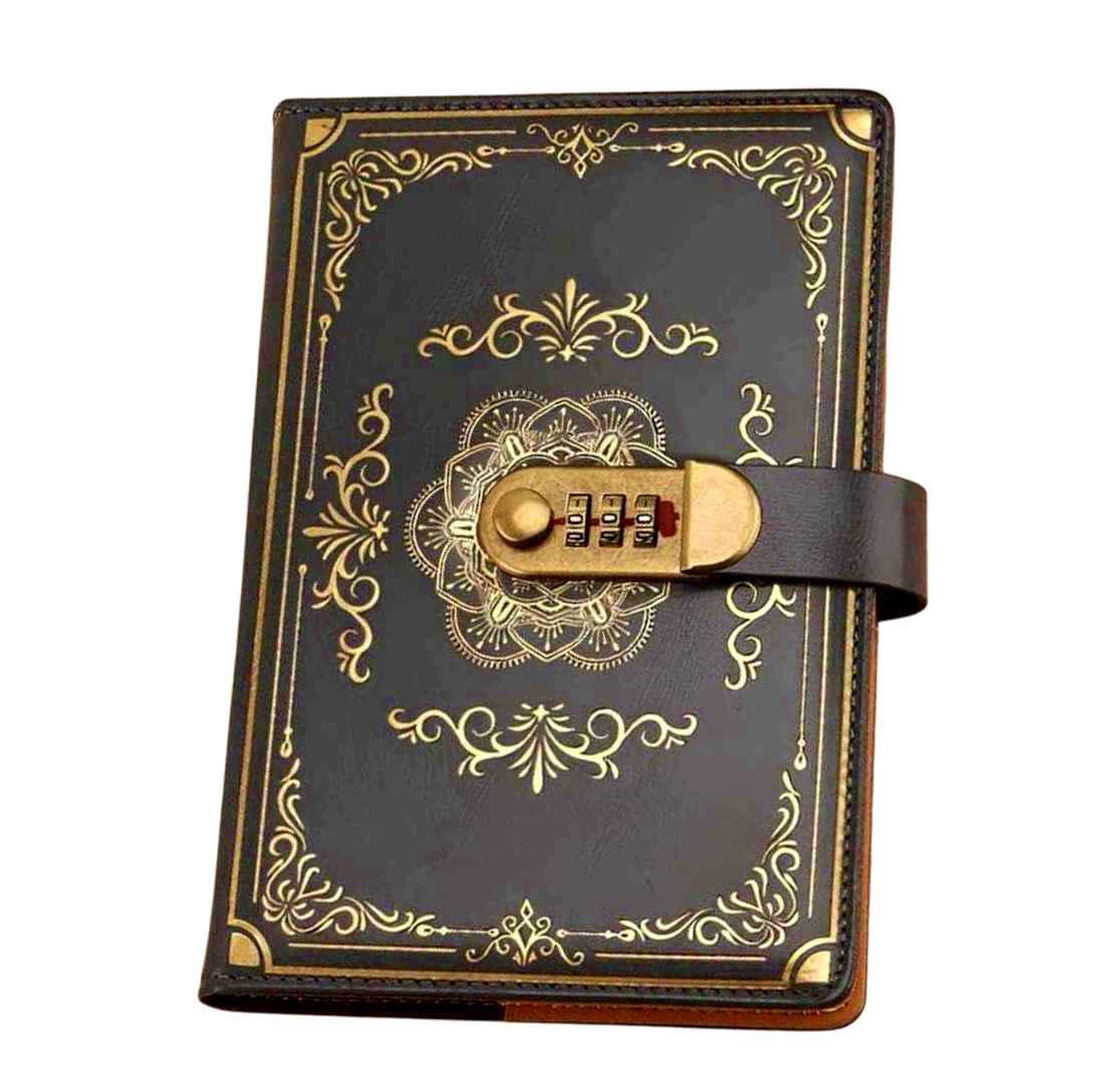 Блокнот с кодовым замком 212x145 мм Темно-серый (7230) Блокнот с кодовым замком 212x145 мм Темно-серый (7230)