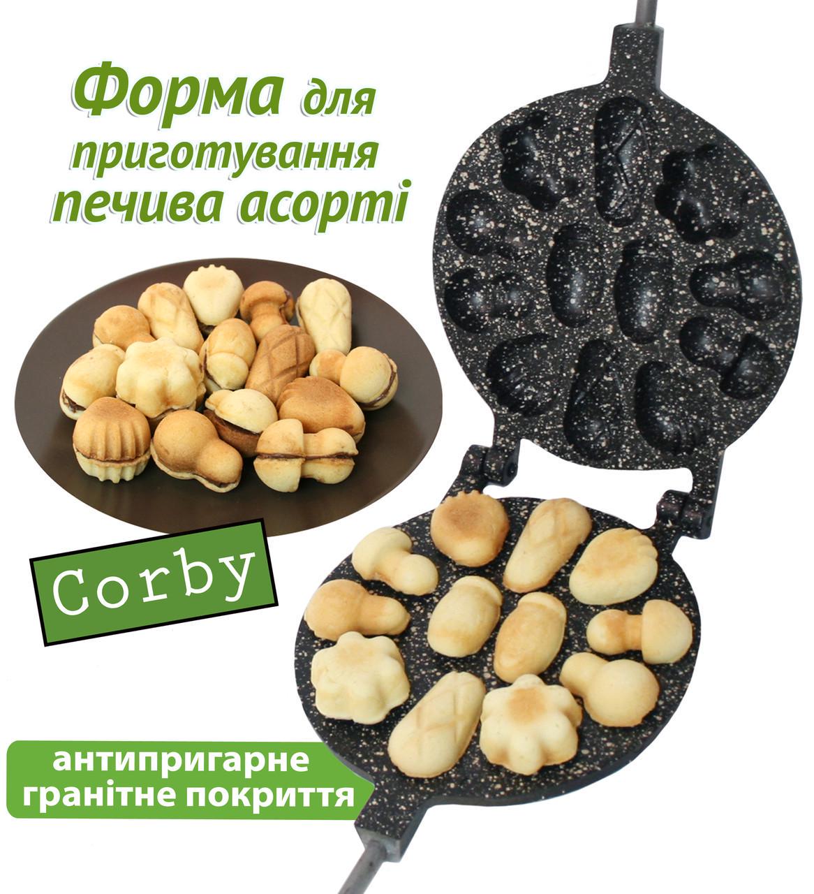 Форма для випічки печива Corby Асорті 12 з гранітним покриттям (23966575) - фото 2 Форма для випічки печива Corby Асорті 12 з гранітним покриттям (23966575) - фото 2