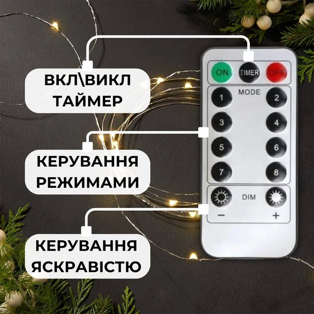 Гірлянда нитка крапля роси 50 м 500 LED ламп з пультом Білий (2386735956) - фото 4 Гірлянда нитка крапля роси 50 м 500 LED ламп з пультом Білий (2386735956) - фото 4