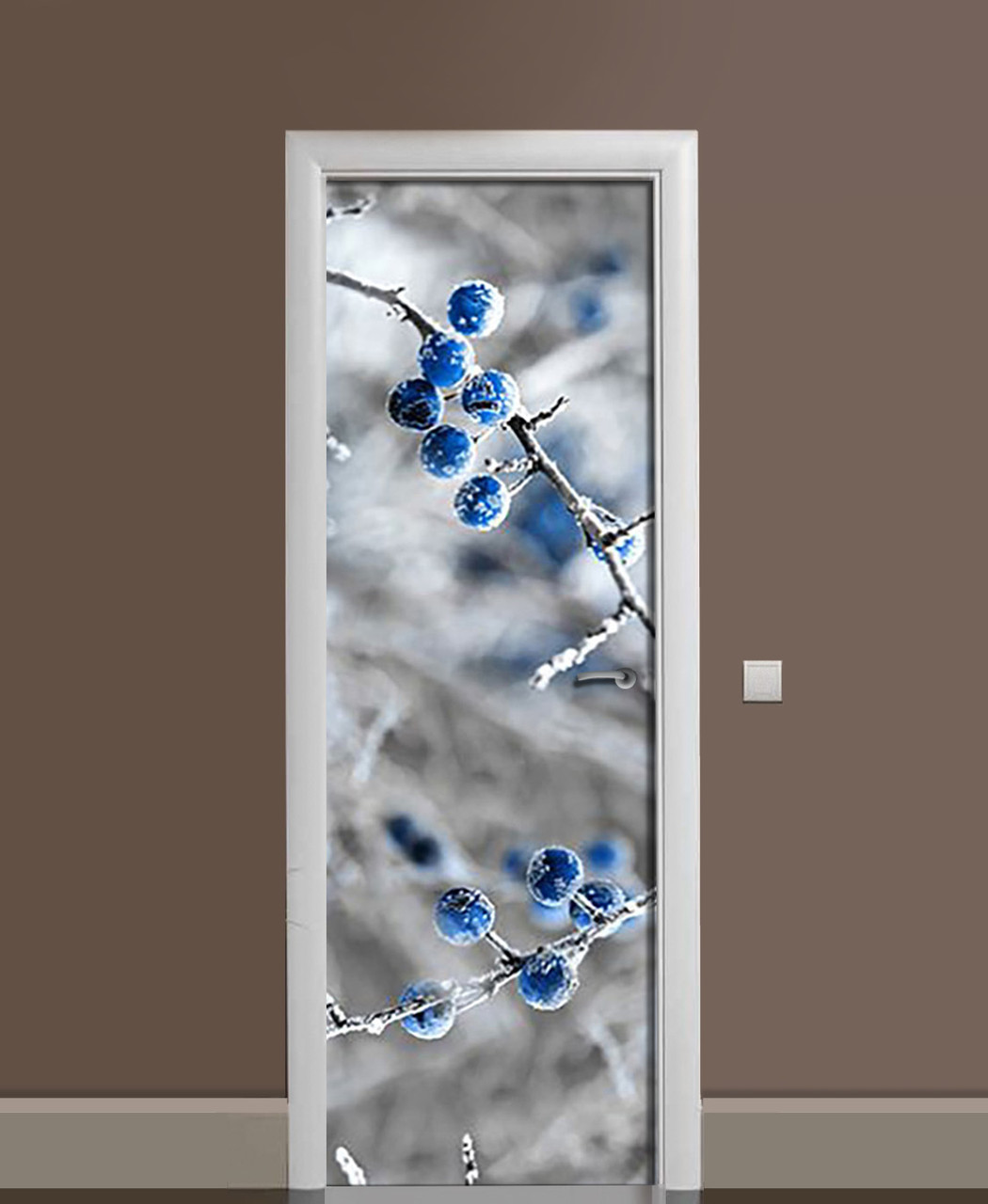 Наклейка 3D на двери Zatarga Забытая черника 650х2000 мм (1323465805)