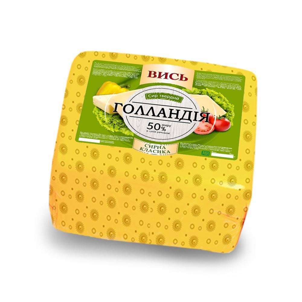 Сир твердий пластовий Вись квадрат Голландія 50% 2,5 кг (9029)
