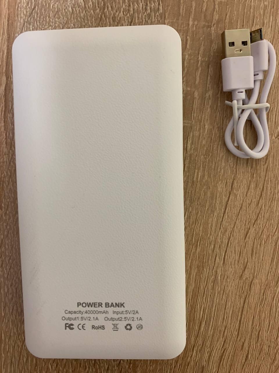 Портативна батарея зовнішня Power Bank 2 USB з індикатором заряду 40000 mAh - фото 4