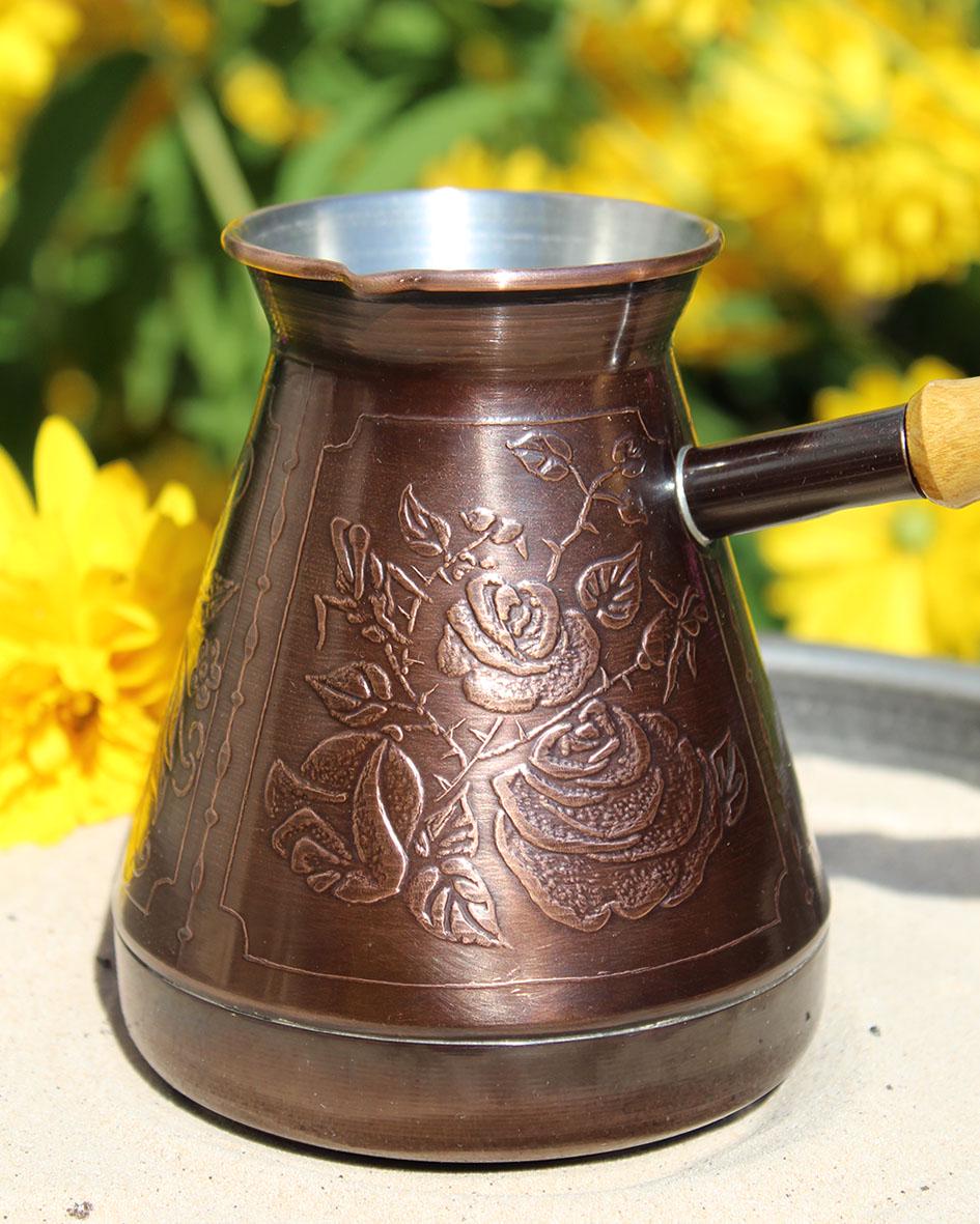 Турка мідна Great Coffee 500 мл Троянда (1357)
