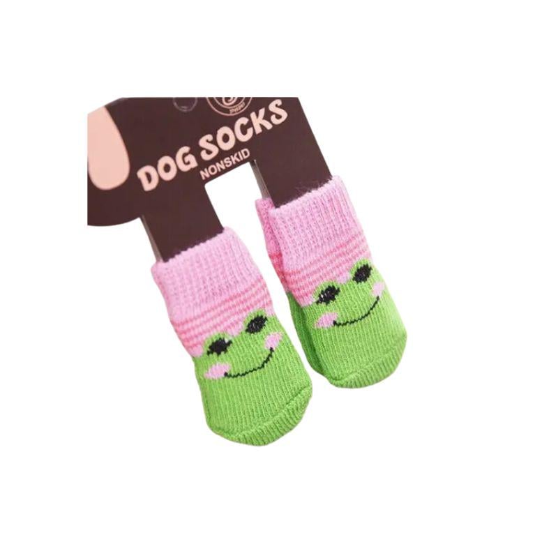 З жабками прогумована підошва Налапники для собак р. 3 Рожевий (1B0591)