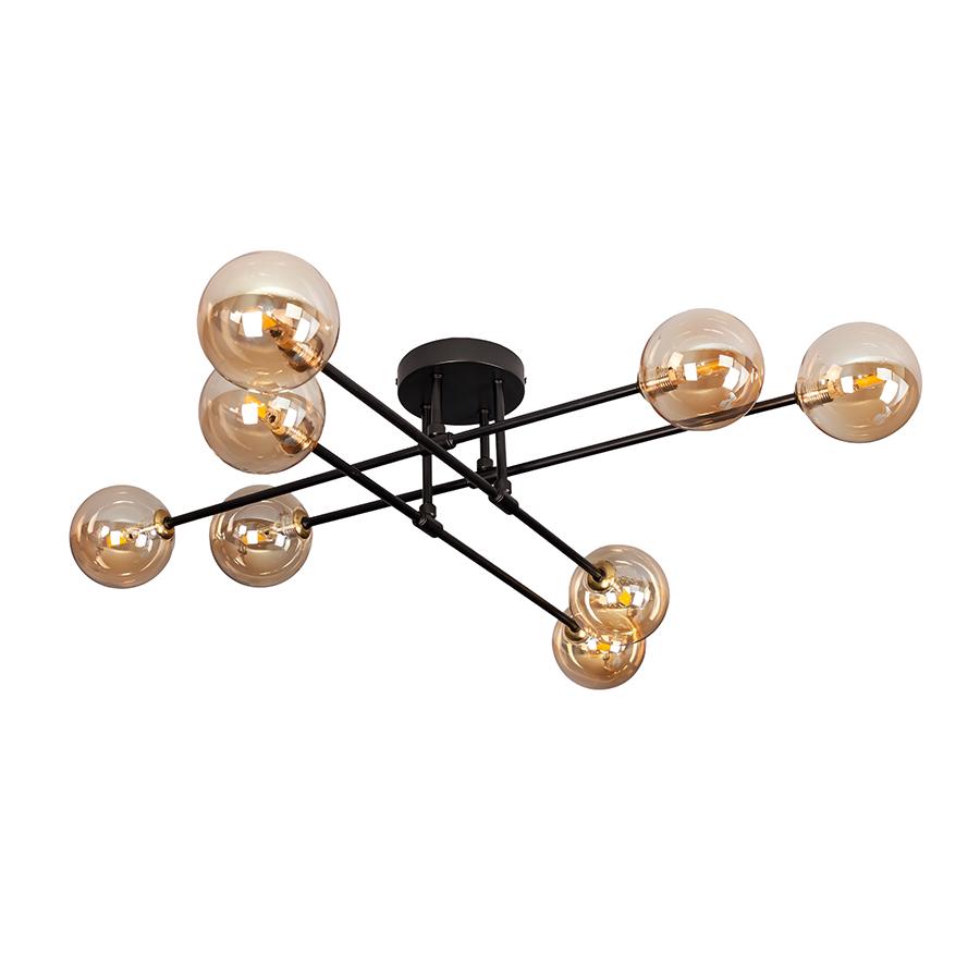 Люстра молекула потолочная Levistella 752X100F-8 BK/BR плафон коричневый Черный