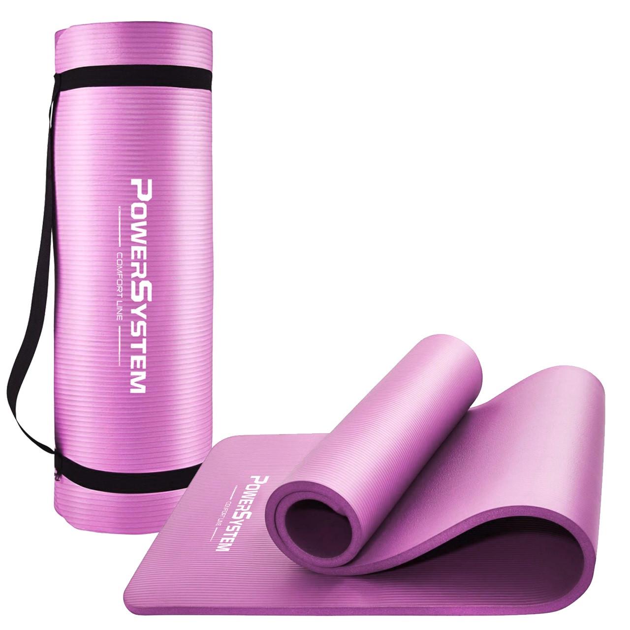 Килимок для йоги та фітнесу Power System PS-4017 NBR Fitness Yoga Mat Plus Pink 180х61х1 см (15272634) - фото 3