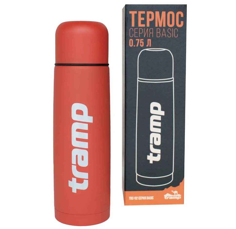 Термос для чая и напитков Tramp Basic с нержавейки держит 12 ч. 0,75 л (TRC-112-red)