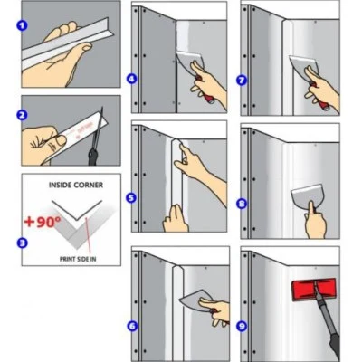 Лента для швов и углов Tuff Tape Strait Flex Американка 20 м (27381255) - фото 2 Лента для швов и углов Tuff Tape Strait Flex Американка 20 м (27381255) - фото 2