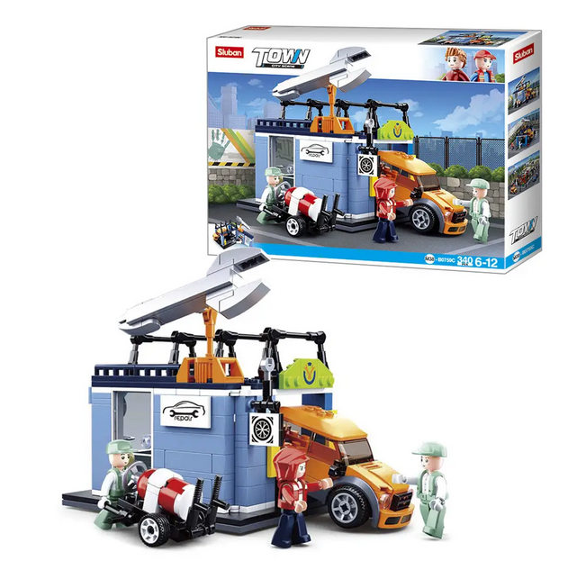 Конструктор Sluban M38-B0759C СТО транспорт фігурки 340 деталей