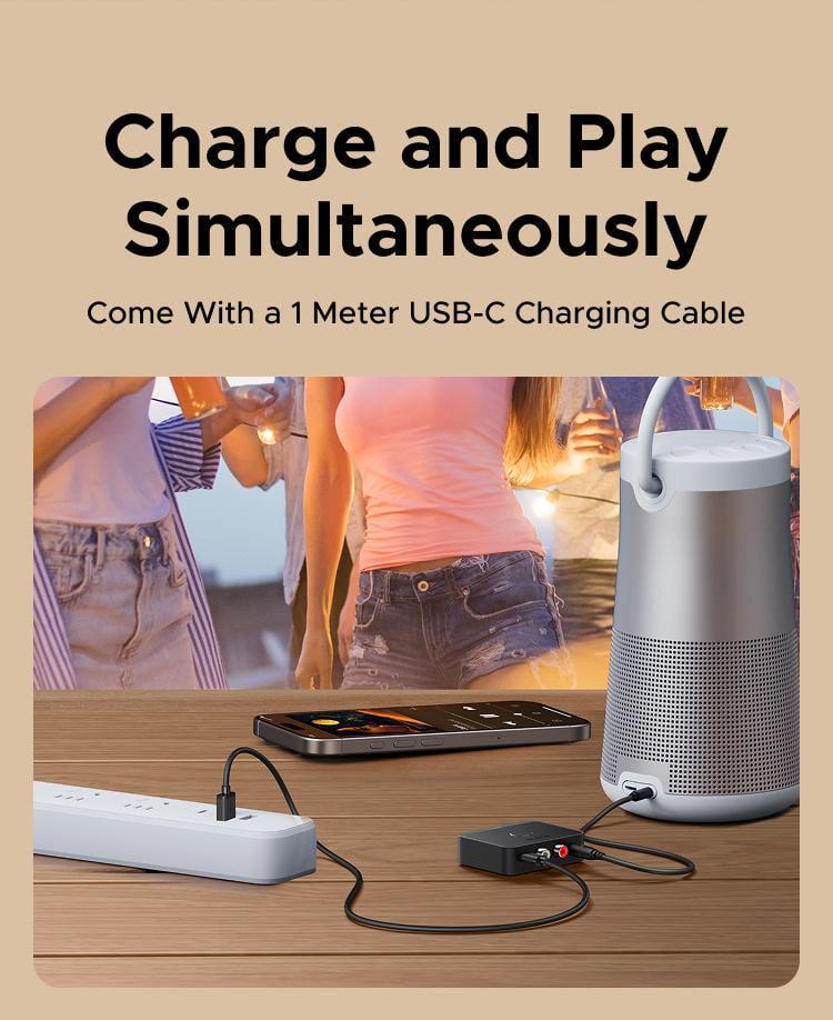 Ресивер аудіо Ugreen Bluetooth 6.0 3.5 мм 2RCA Чорний (55545) - фото 12 Ресивер аудіо Ugreen Bluetooth 6.0 3.5 мм 2RCA Чорний (55545) - фото 12